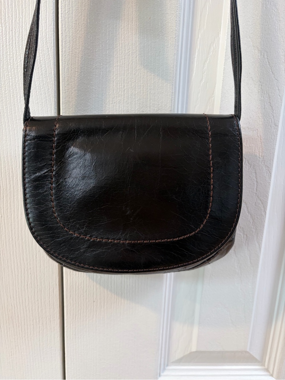 Hobo International Black Leather Crossbody Saddle Bag